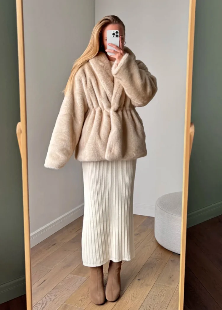 Mumaroho 2026 Winter Women Luxury Faux Fur Jacket Plush Coat Thick Warm Heavyweight Soft Fuzzy Outerwear Overcoat Thermal Lining