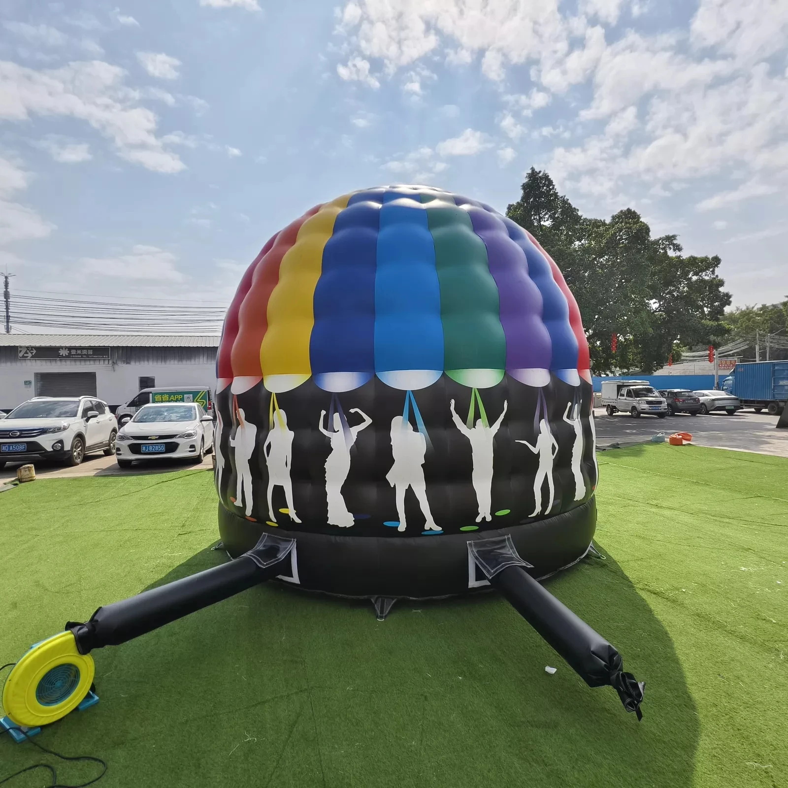 10ft/3m  PVC Inflatable Disco Dome Bounce House Jumping Castle Music  Dance Dome Tent  For Party Wedding Event with Disco lights