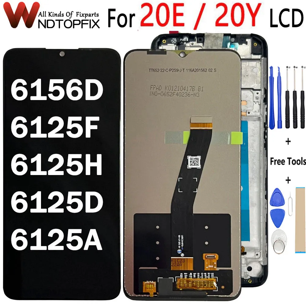 

6.52" For TCL 20Y 20E 6156D 6125F 6125D 6125A LCD Screen Display Touch Panel Digitizer Assembly Replace For TCL 20E LCD Screen