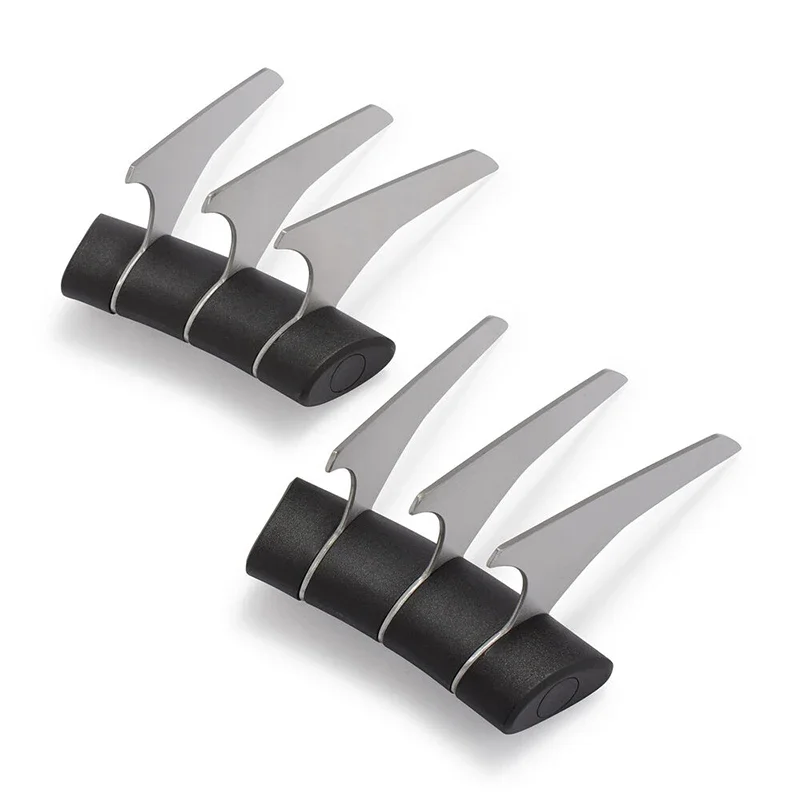 Ensemble de deux outils de Barbecue en acier inoxydable, viande arrachée de porc, griffes de broyeur, fourchette de broyeur de viande, griffes noires, 2 pièces