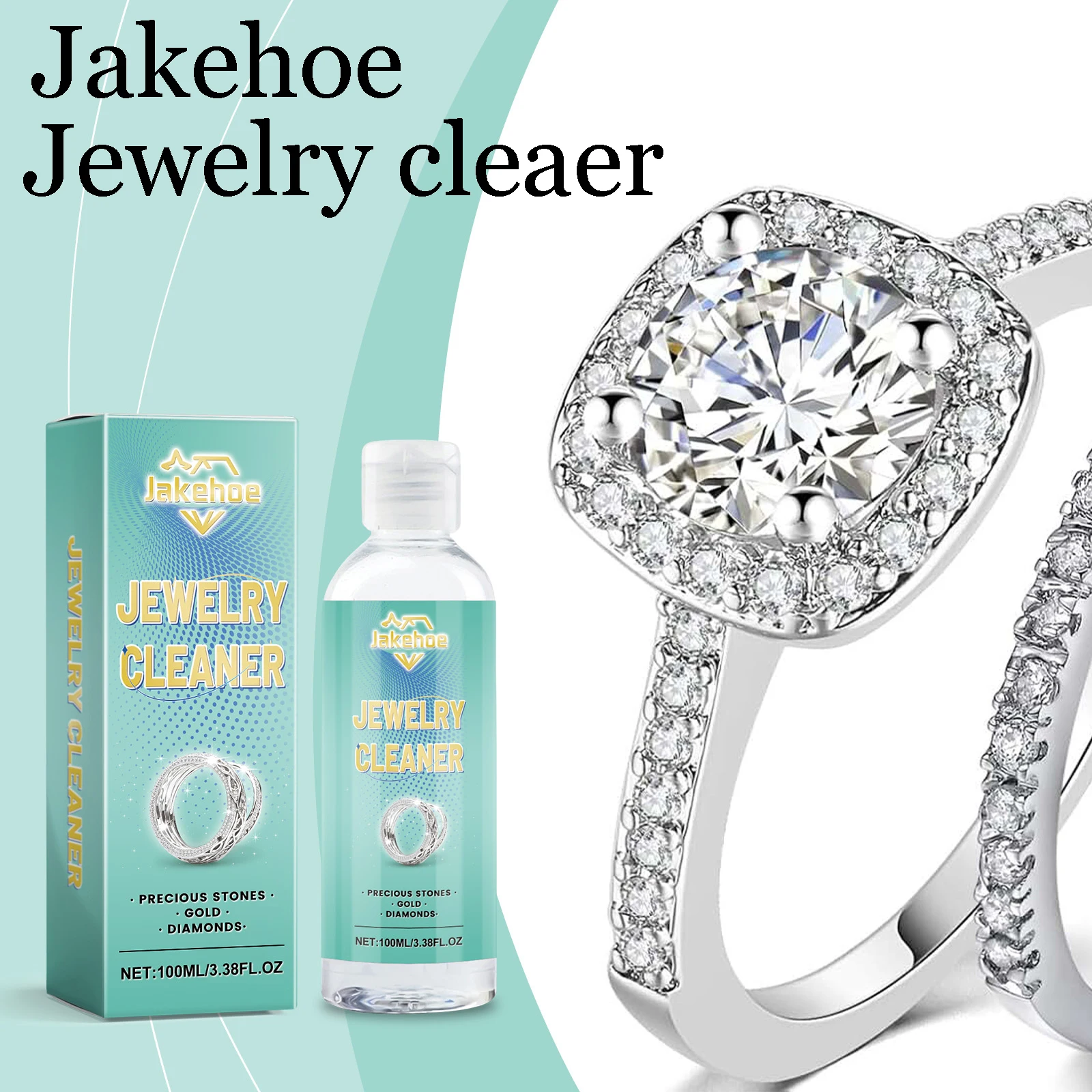 

Jakehoe Jewelry Cleaner Remove Black Stains Anti-oxidant Rust Removal Restoring Original Luster Polishing Jewelry Detergent