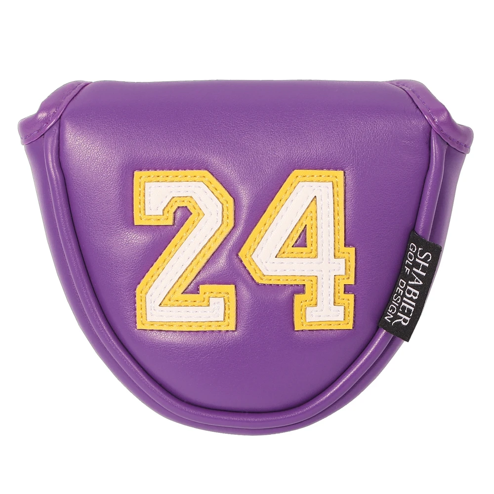 Purple 24 PU Leather Strong Magnetic Closure Golf Headcover Blade Mallet Putter Covers