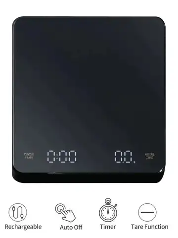 Digital Coffee Scale with Timer LED Screen Espresso USB 3kg Max.Weighing 0.1g High Precision Measures in Oz/ml/g Kitchen Scale