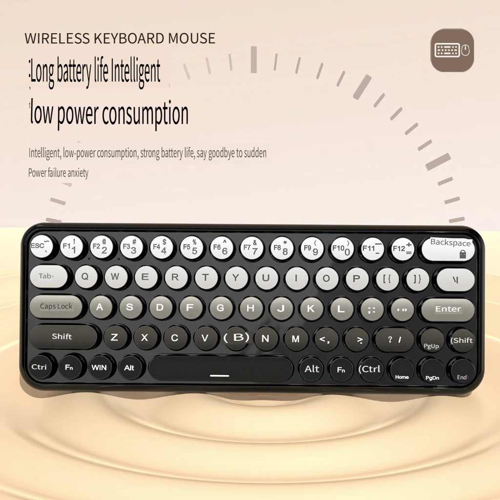 

MK260 Wireless Keyboard and Mouse Set 2.4G USB Punk Keycaps Gradient Color Silent Ergonomic Office Gaming Laptop Desktop PC