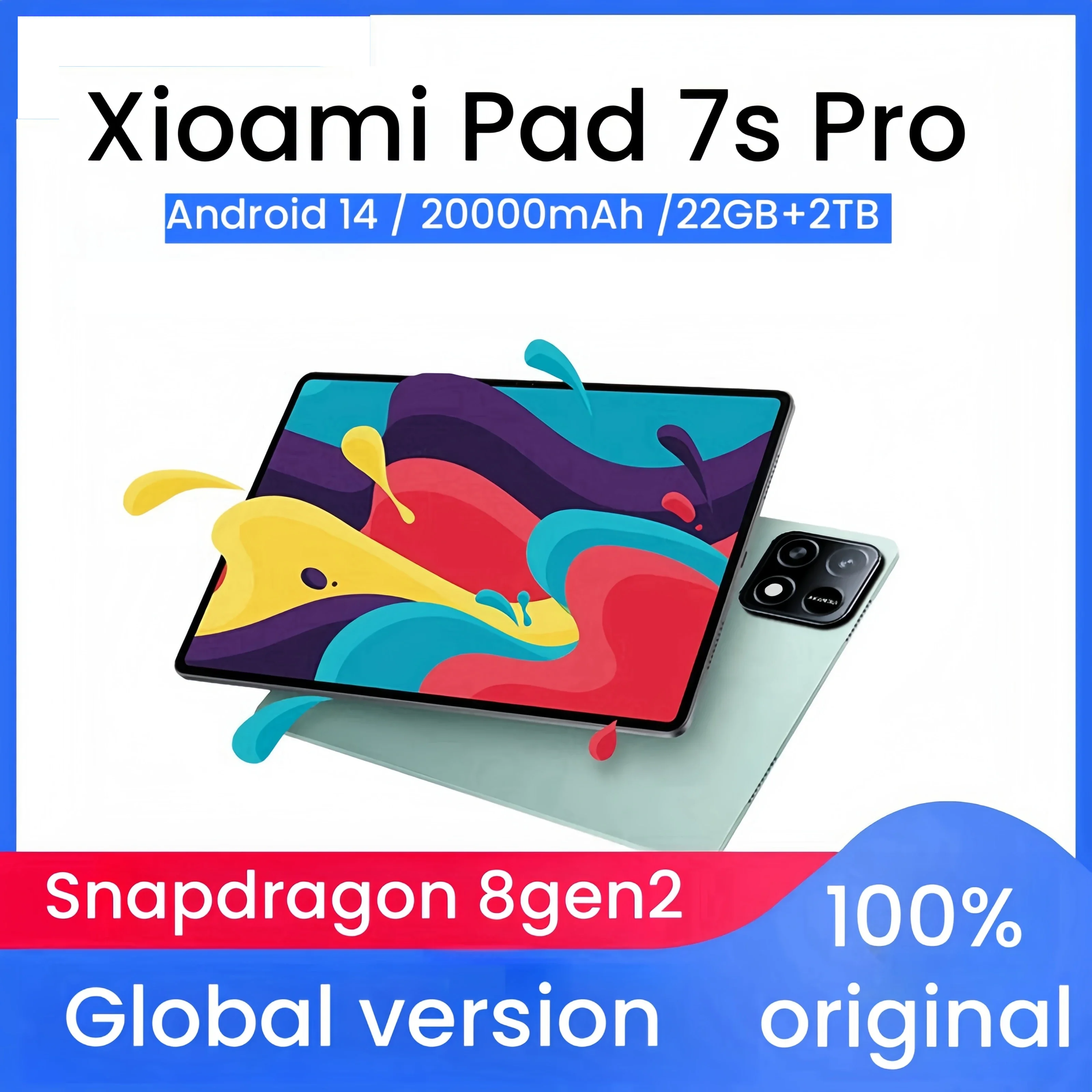 2025 originale Xioami Pad 7S Pro Tablet 11 pollici Snapdragon8gen2 HD 4K Android14 22GB + 2TB 20000mAh 5G Dual SIM WiFi GPS Tablet PC