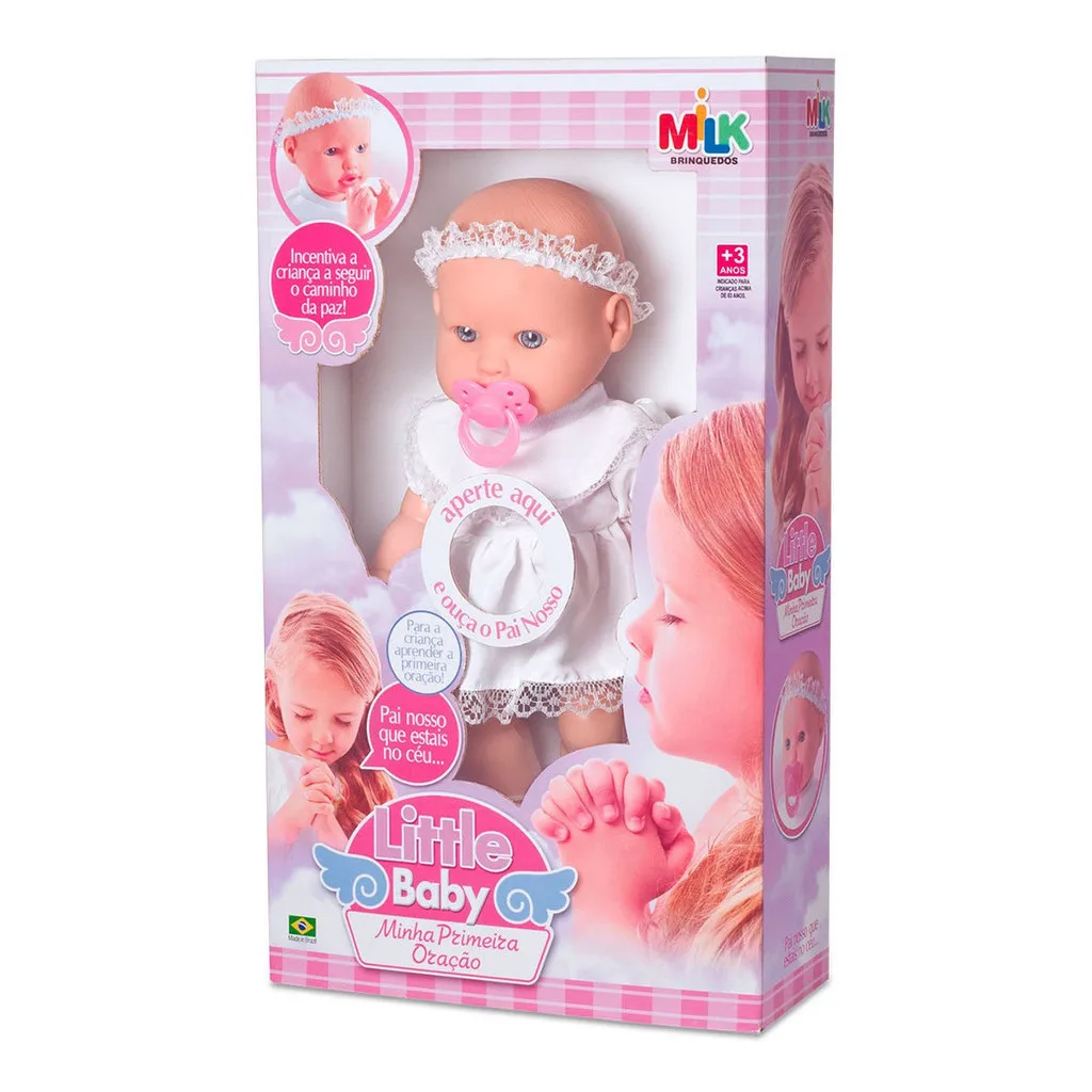 Boneca Little Baby Minha Primeira Oração Reza O Pai Nosso