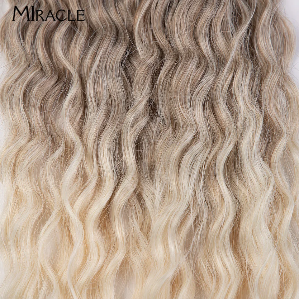 MIRACLE 24'' Synthetic Curly Hair Twist Braid Hair Extensions Braiding Hair Crochet Hair Ombre Blonde Pink Blue Fake Hair