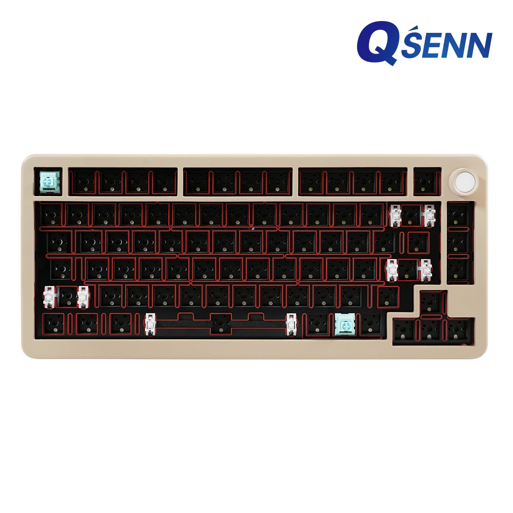 Qsenn A75 Full Aluminum Gasket Wired and Wireless Mechanical Keyboard Barebone Crimches