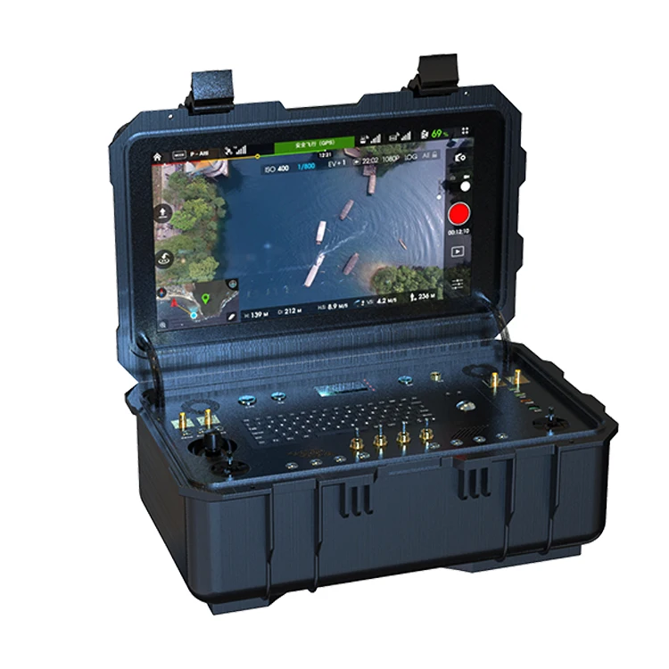 RC วิดีโอ Drone ควบคุม Ground Control Station สูงความสว่างหน้าจอรีโมทคอนโทรล System Telemetry RC Link