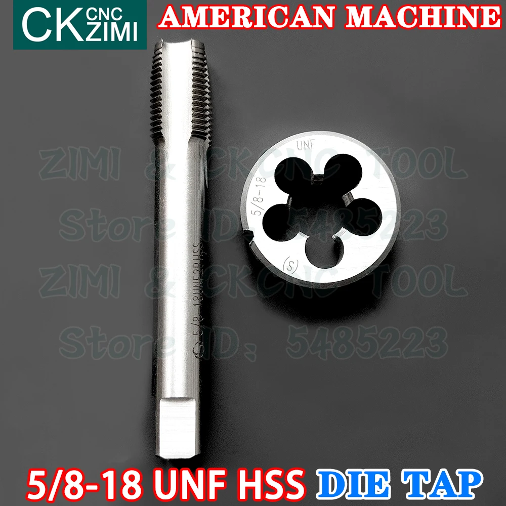 5/8-18UNF 5/8-18 UNF Hss Rechte Handvat Amerikaanse Standaard Machine Die Tap Hoge Snelheid Staaldraad Tikken boor Ronde Sterven Metalen