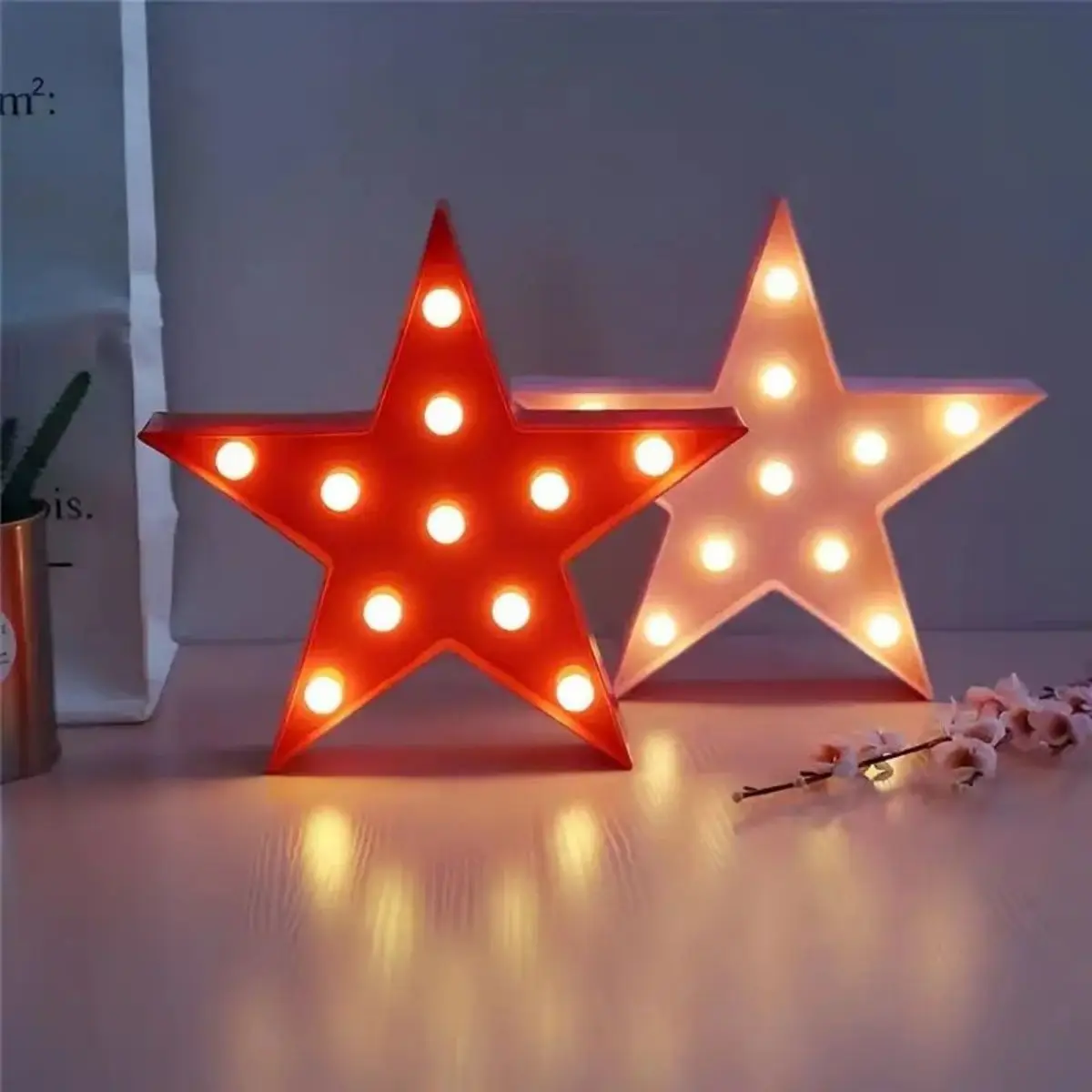 1pc Radiant Red LED Pentagram Neon Light - Battery-Powered Star Decor for Girls Bedrooms & Events - Wall Accent