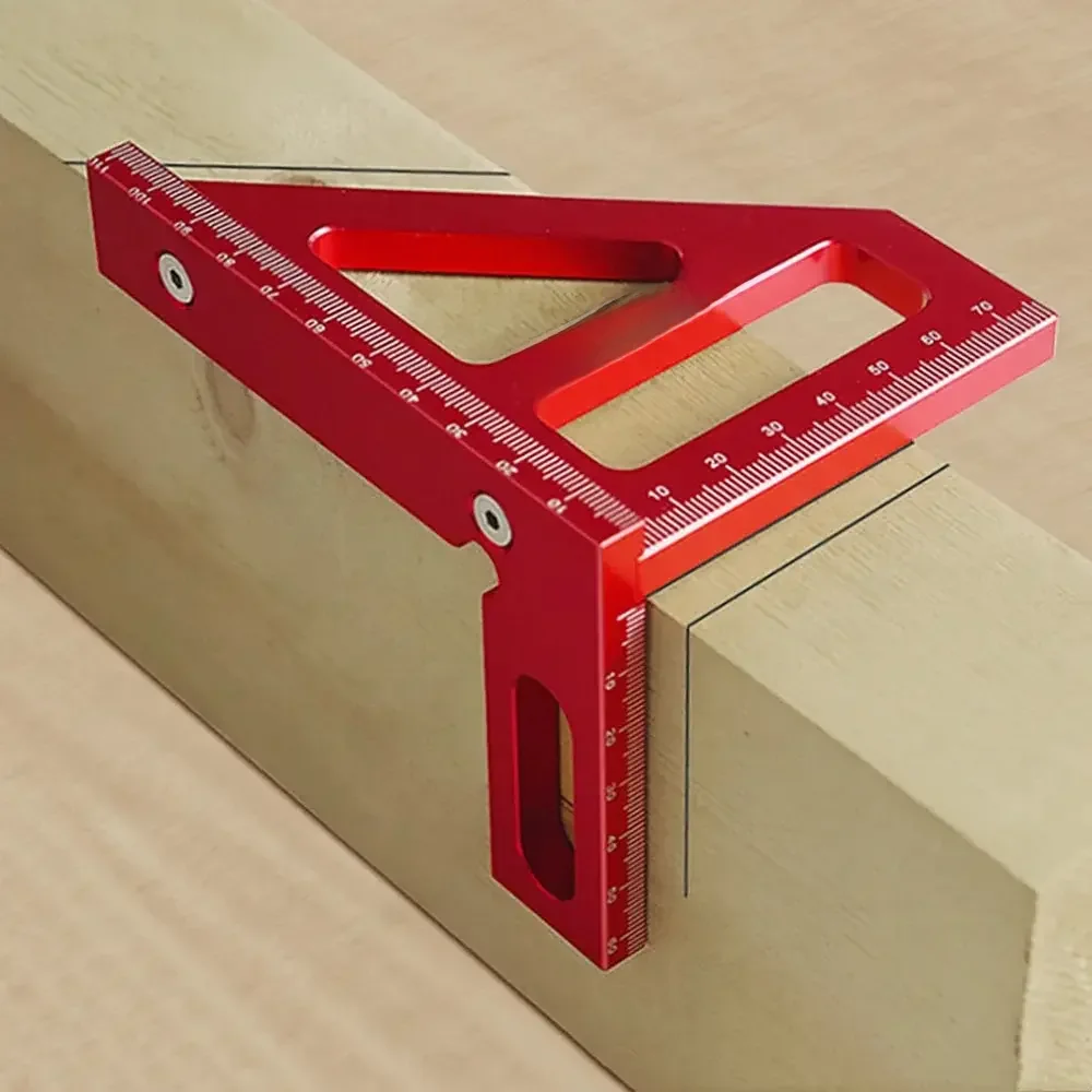 Carpenter Square - Houtbewerkingsvierkant Geodriehoek Aluminium/Kunststof Liniaal 3D Multihoek 45/90 Graden Lay-out Meetliniaal - afbeelding 2