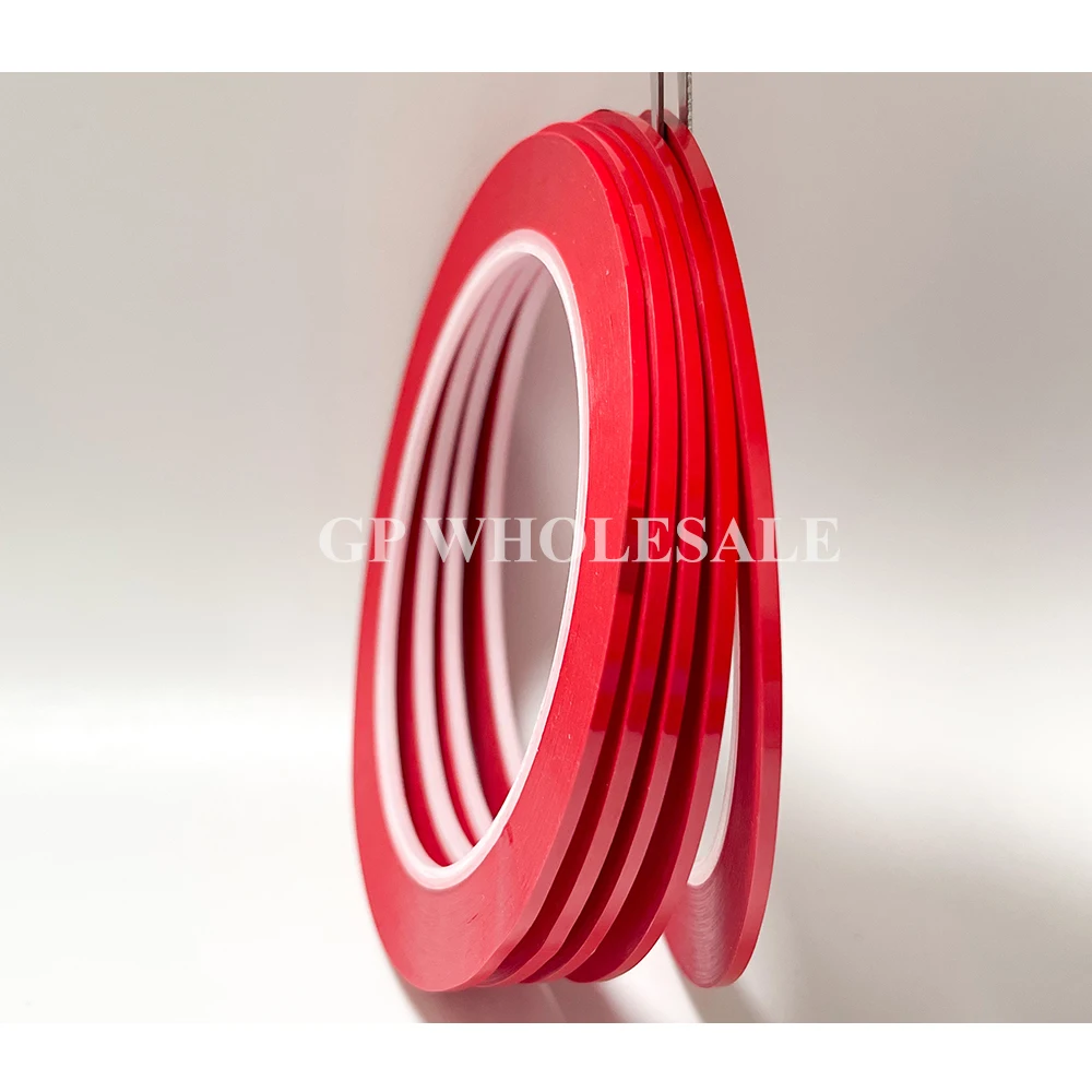 5 Rolls 2mmx66m Red PET Mylar Tape Flame Retardant Insulation for Micro Motor PCB Masking