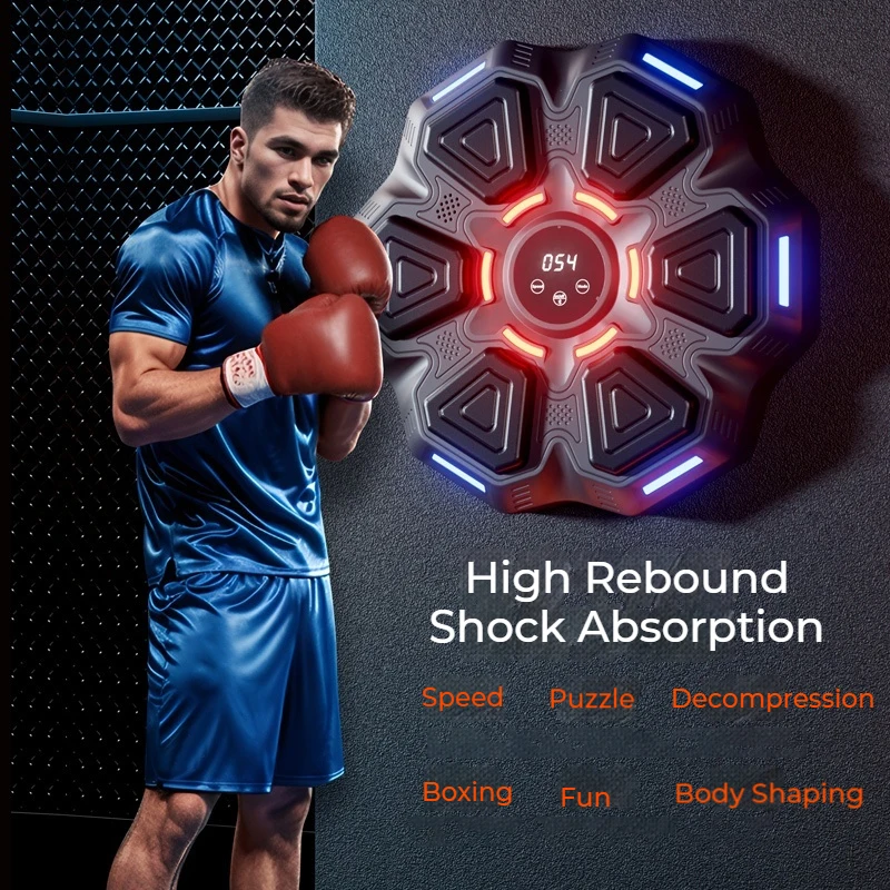 Music Boxing Machine Smart Bluetooth Wall Mounted Music Boxing Trainer Gym Home Electronic Boxing Target Punching Equipment