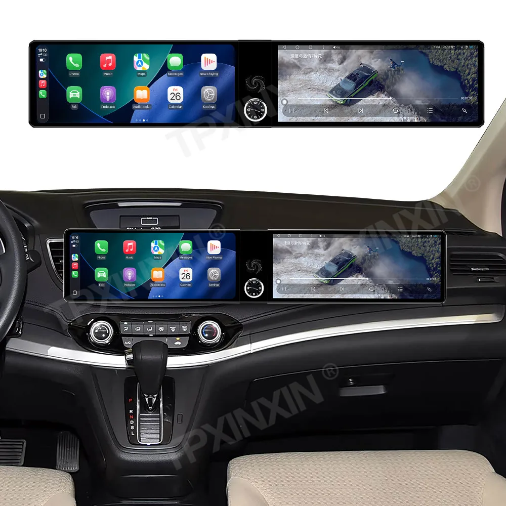 

Android Auto Carplay для Honda CR-V 2012-2016, автомобильная магнитола с двумя экранами 24.6 дюйма, GPS-навигация, стерео, мультимедийный проигрыватель