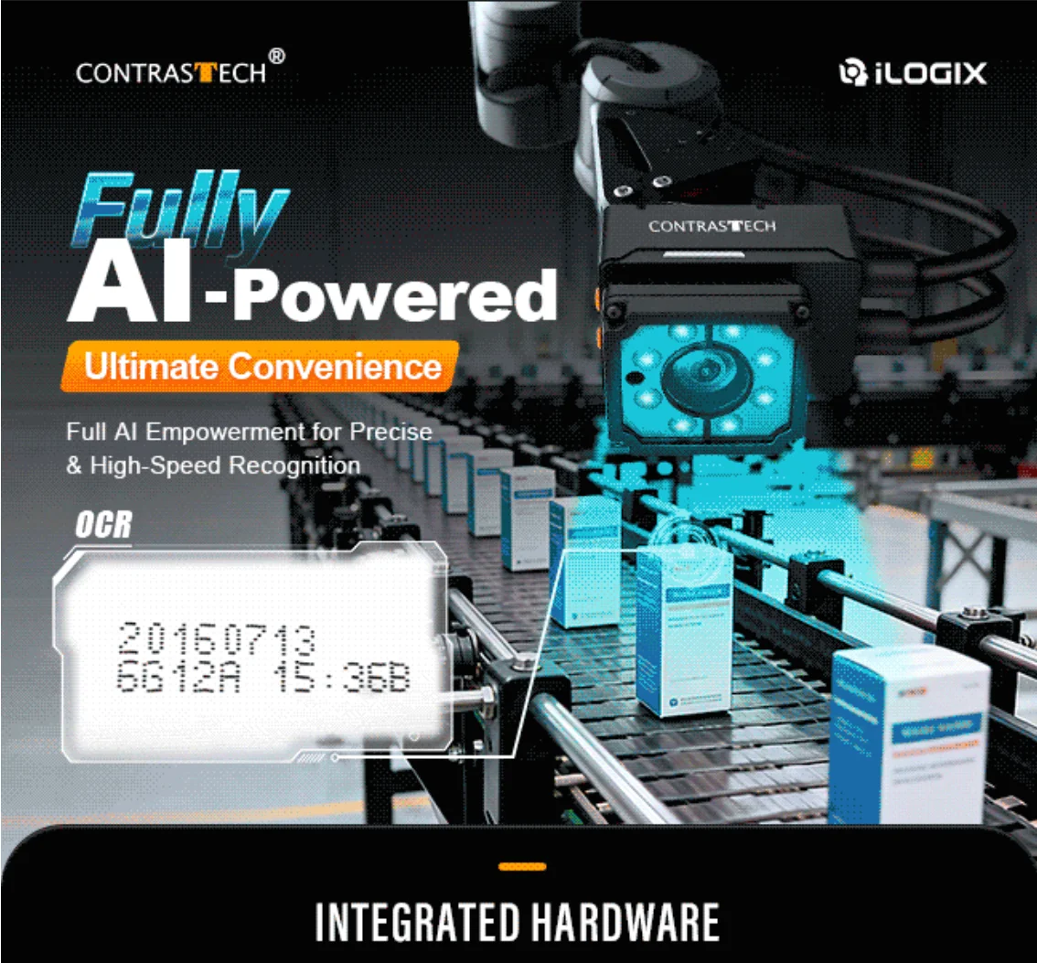 AI Smart Camera 1.6MP 60fps IP65 Industrial Vision Camera with Barcode QR Code OCR Recognition for Automation Inspection iLOGIX