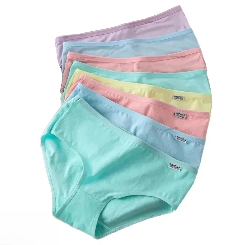 Culottes en coton pour femmes, sous-vêtements en coton, grande taille, slips sexy pour filles, lingerie douce et respirante, caleçons mignons pour documents, 7 pièces