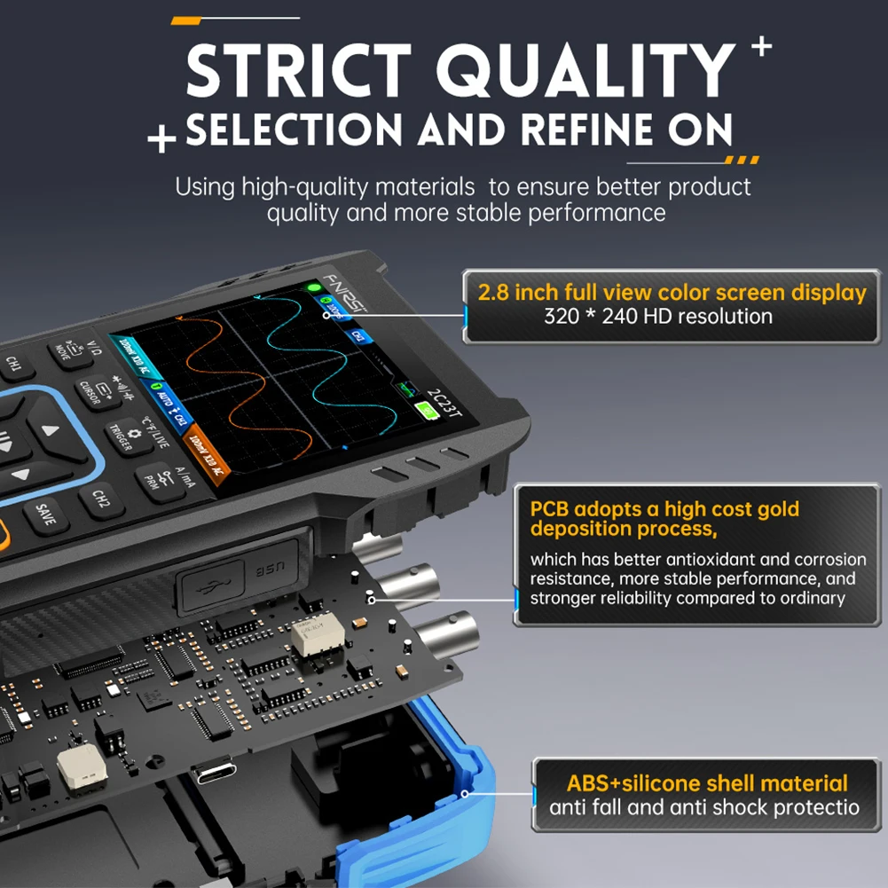 Oscilloscope FNIRSI-2C23T déterminer oscilloscope numérique multimètre générateur de signal 2 canaux avec 2.8 