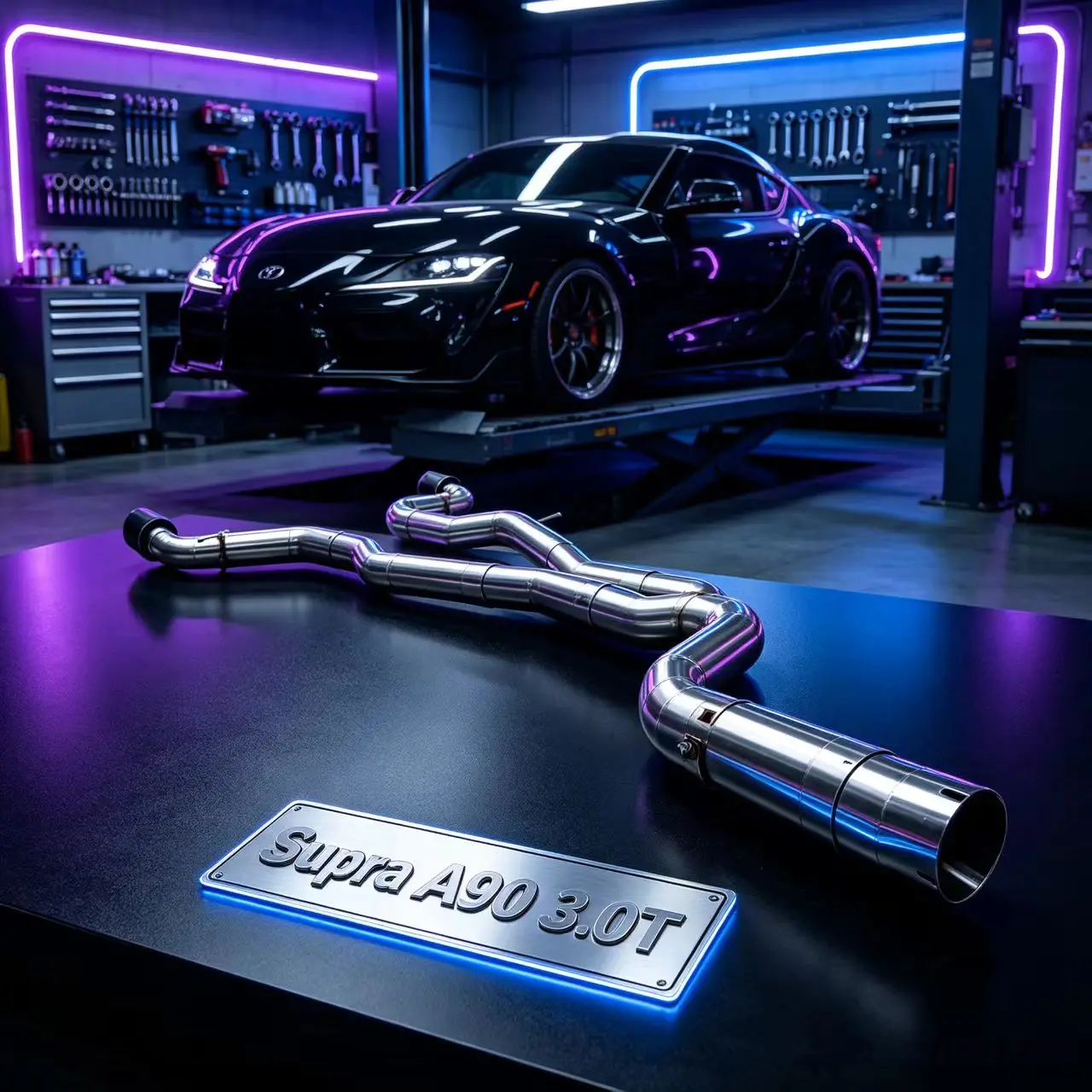 Suitable for Toyota 2019-2024 Supra A90 3.0T stainless steel high-performance exhaust, sports car sound straight through exhaust