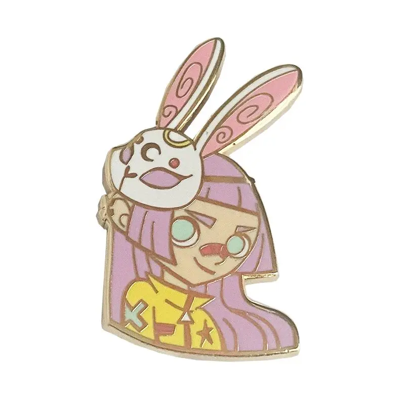 Personalized yellow and purple beautiful cool girl lapel pin Wholesale Manufacturer hard enamel zinc alloy Badge For Gift