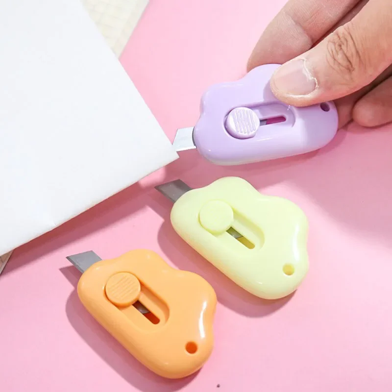 Mini Pocket Cloud Art Utility Knife Box Mes Papiersnijder Craft Wrapping Hervulbaar mes Briefpapier - afbeelding 2