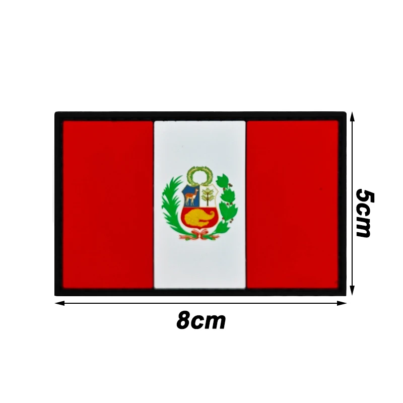 The Republic of Peru Flag PVC Armband Rubber Patch Clothing Personality Accessories