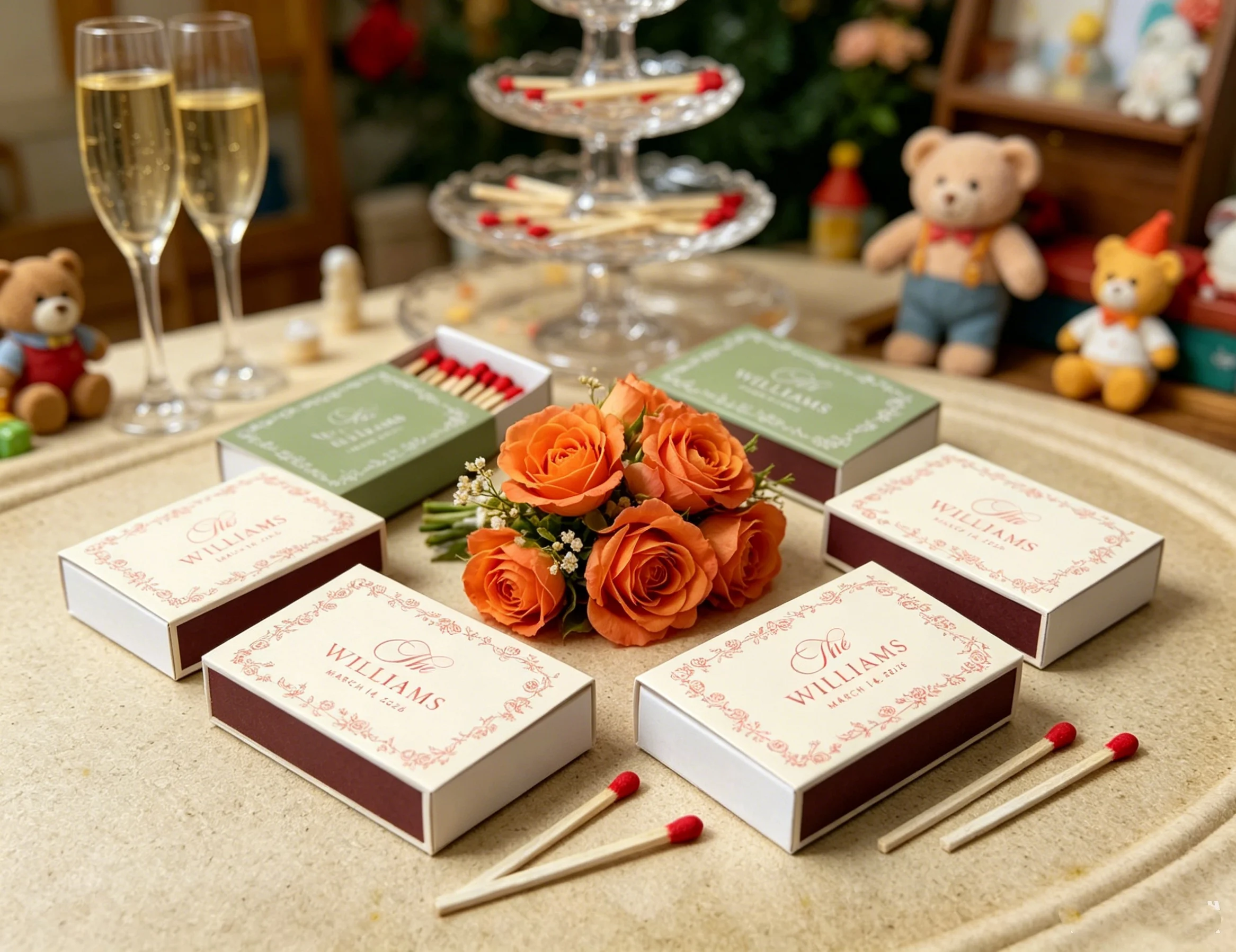 

Custom Sage Green Floral Wedding Matchboxes, Personalized The Perfect Match Matches, Favors & Gifts for Bridal Shower & Wedding