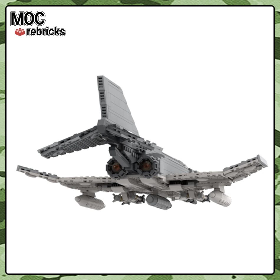 Bloques MOC de la serie militar, F-4J Phantom II de la Marina de los EE. UU., modelo de avión de bloques de construcción DIY, rompecabezas para niño, juguetes, regalos de cumpleaños