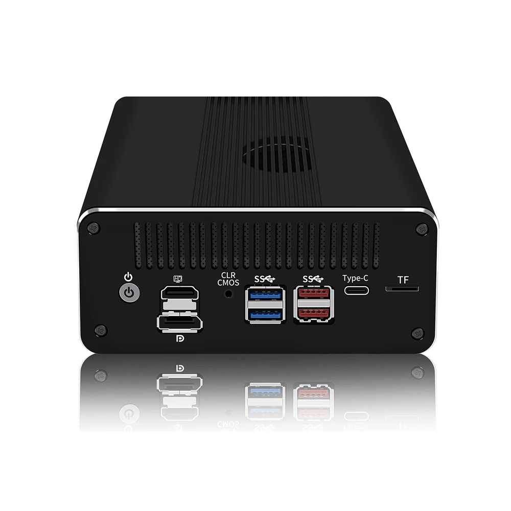 HUNSN Micro Firewall Appliance, Mini PC, Pfsense, VPN, Router PC, RJ49,AES-NI, 6 x 2.5GbE I226-V, HDMI, DP,USB3.2, Type-C, TF