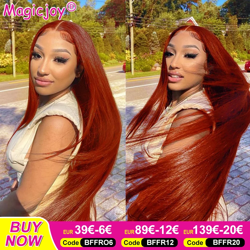 VRVOGUE Reddish Brown Lace Front Wigs Human Hair 180% Density Straight 13x4 Lace Front Wigs Human Hair Pre Plucked for Women