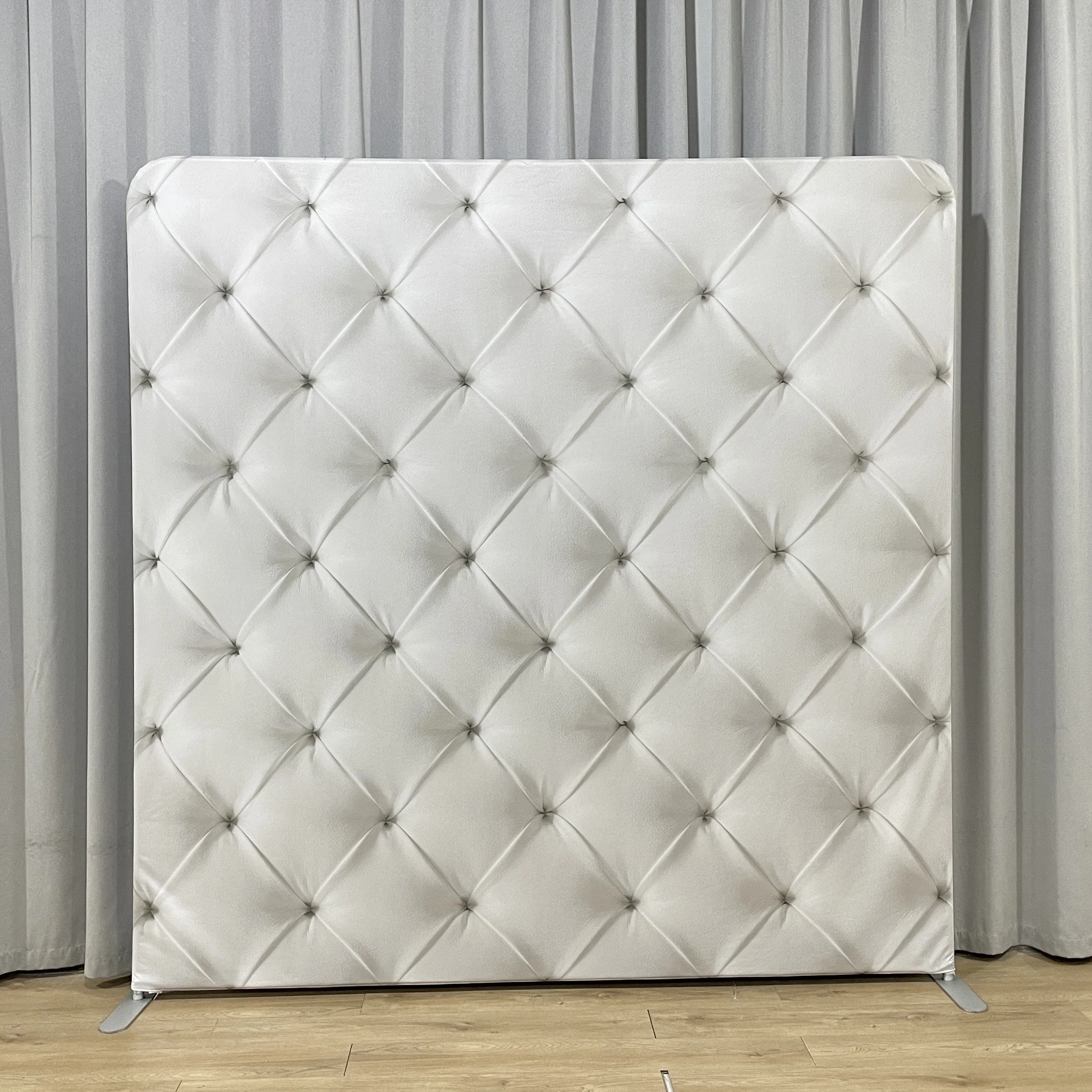 8x8ft Quilted Leather Upholstery Background Birthday Wedding Party Straight Pillow Case Photo Booth Backdrop