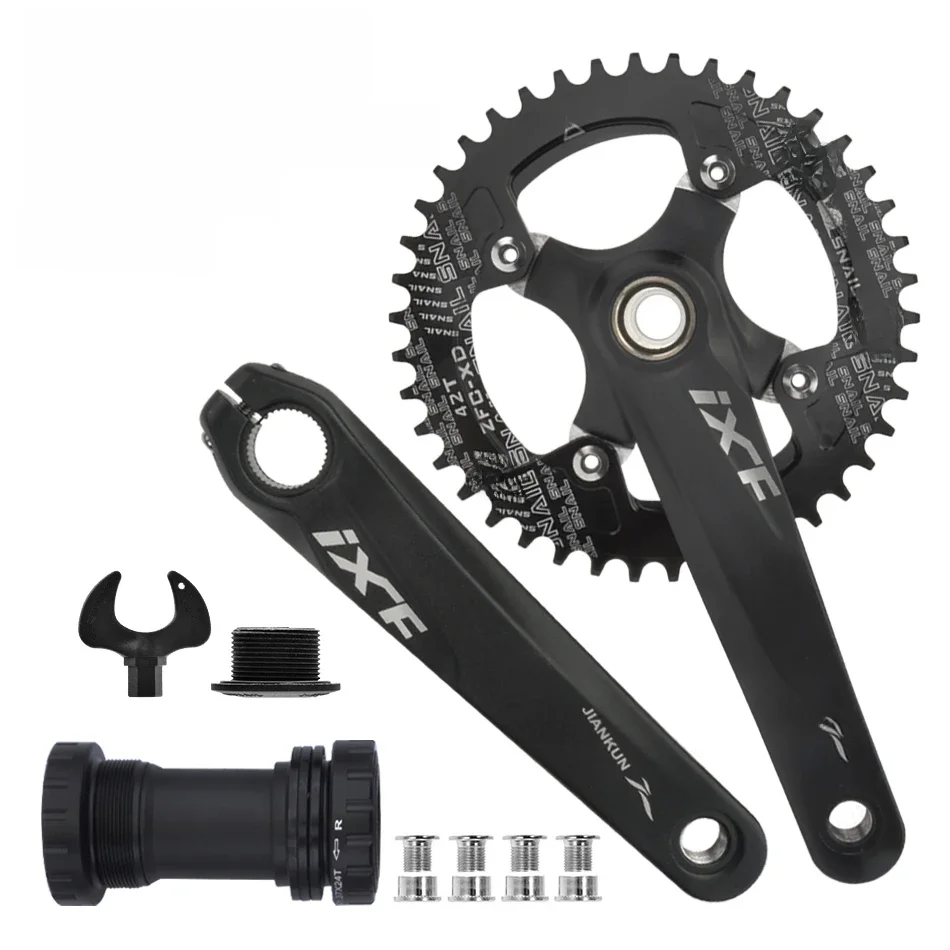 AliExpress GOLDIX IXF Bicycle Crankset 170mm Crank 104BCD Wide Narrow Chainring Oval/Round Disc Chain Wheel Compatible