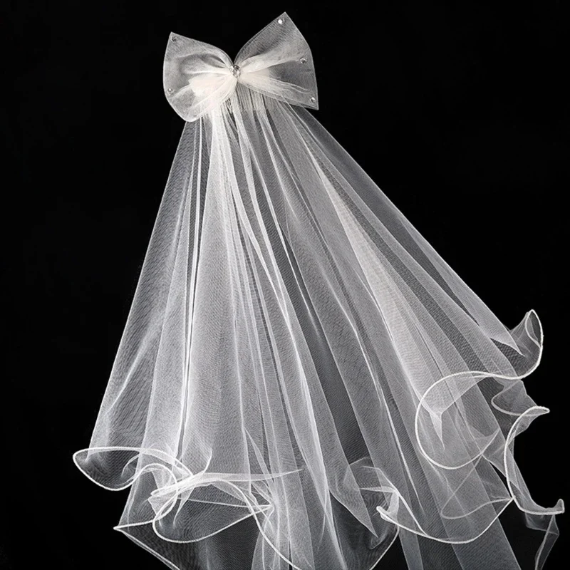 Voile communion pour filles, avec peigne, voile mariage court à 2 niveaux pour enfants, livraison directe