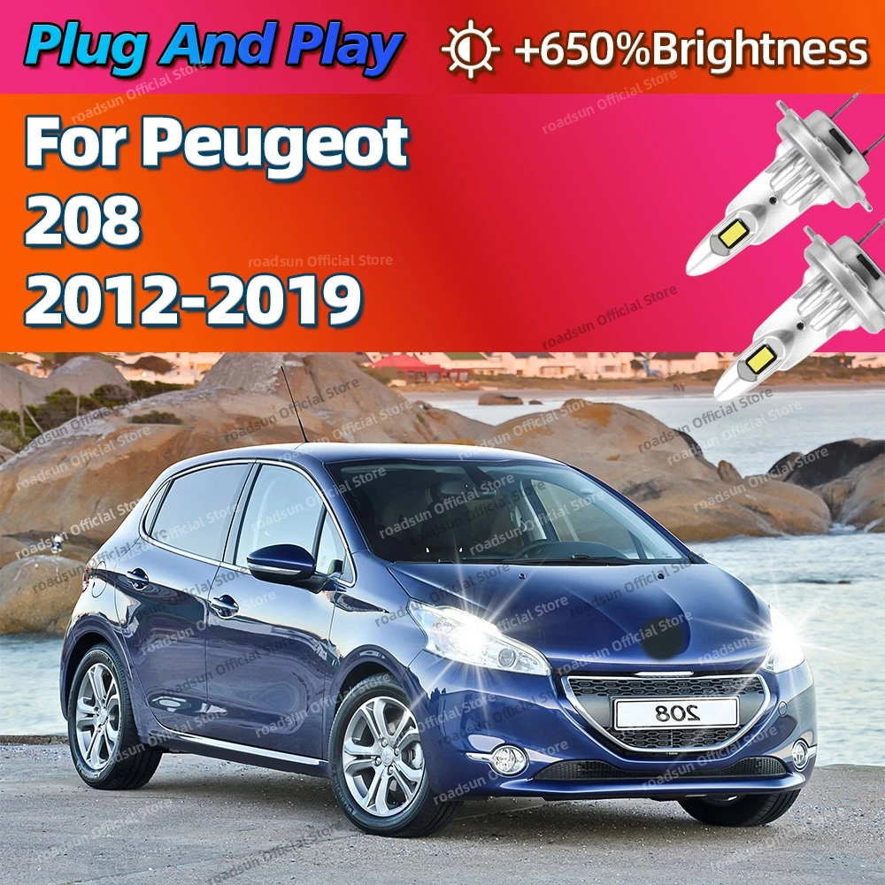 

2/4Pcs High Power Headlight Car LED Lights Bulbs 160W Plug and Play For Peugeot 208 2012 2013 2014 2015 2016 2017 2018 2019