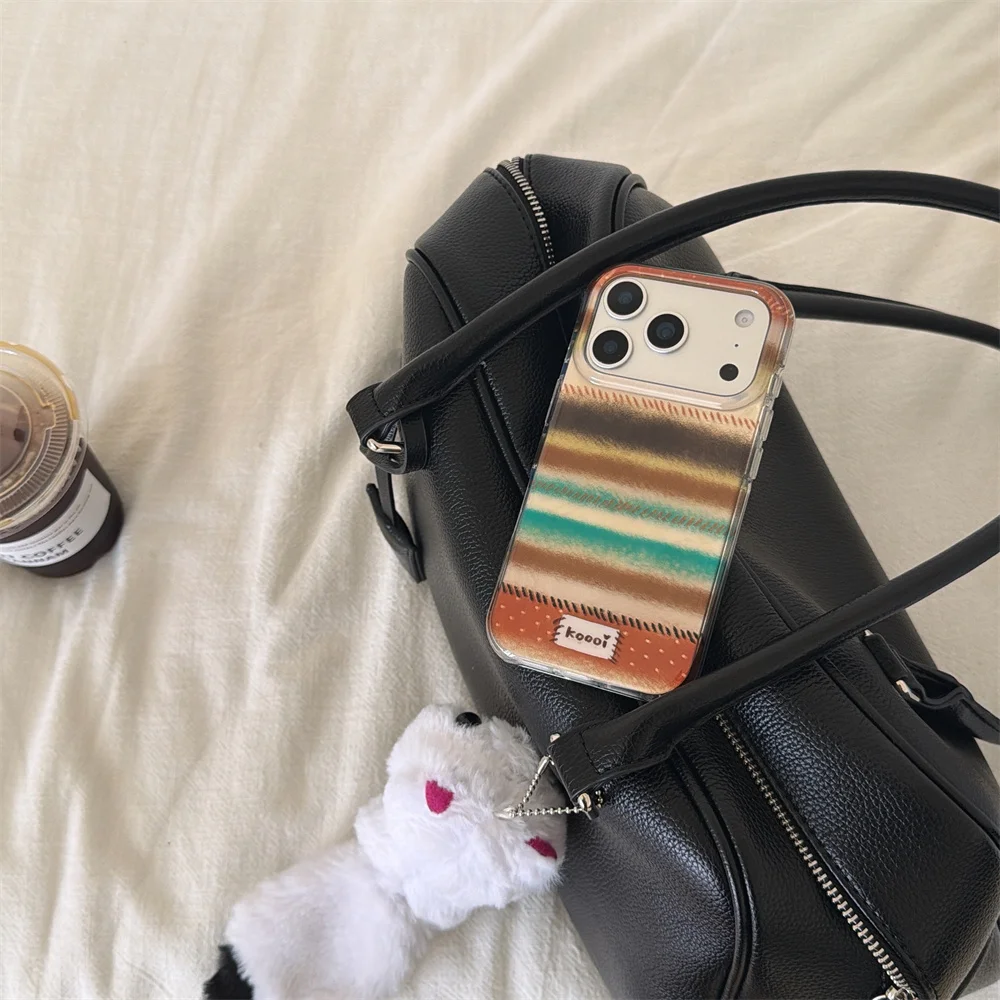 

New cute brown striped leopard print style phone case, compatible with iPhone 17 Pro Max, 14, 15, 16, 13 Pro Max protective case