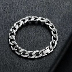 New Arrival Width 12MM 316L Stainless Steel Cuban Chain Bracelet Fashion Hip Hop Men's Jewelry Boyfriend Gift 18/20/22CM