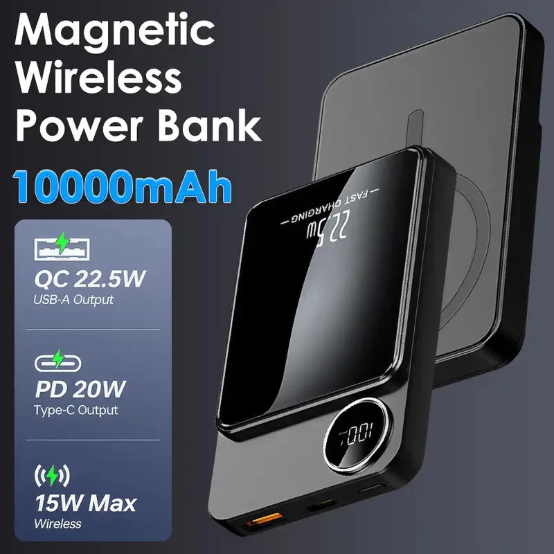Magnetic Wireless Power Bank Fast Charging USB C