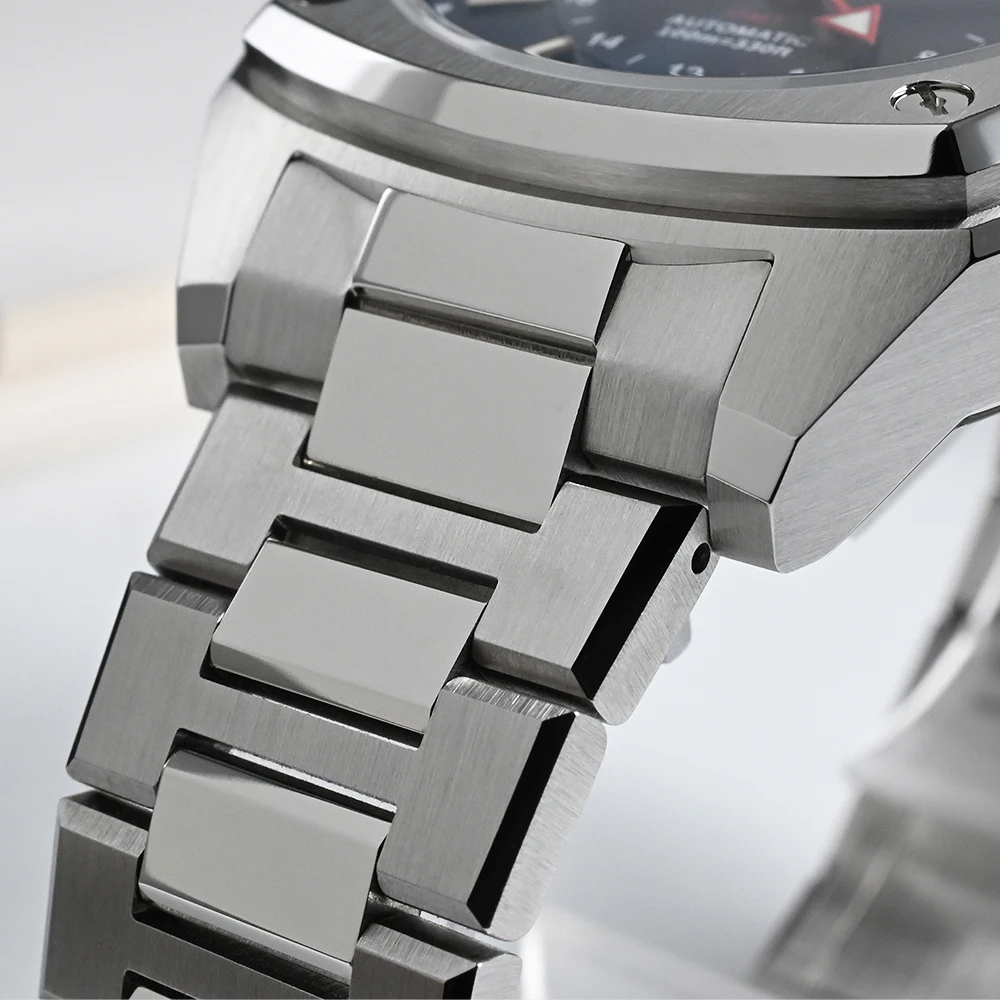 San Martin Watch Bracelet High Quality 316L Solid Stainless Steel Watch Parts 20mm Butterfly Clasp For SN026-G-C