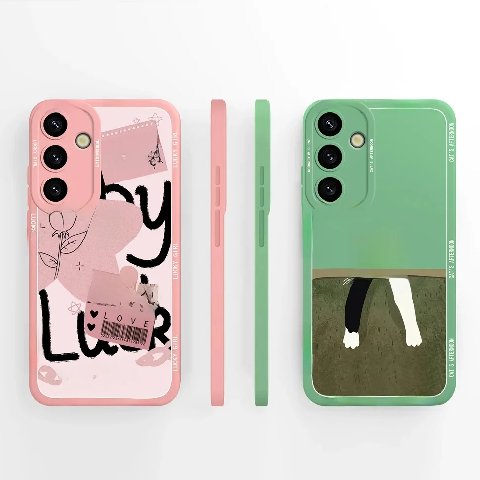 Etui do Samsung Galaxy S24 Plus S24Ultra S24FE Pretty Cat Miękkie, płynne silikonowe pokrowce ochronne do Samsung Galaxy S24 Fundas — zdjęcie 2