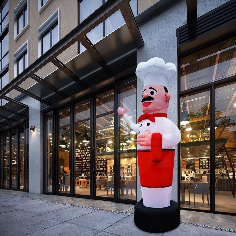 Inflatable Dancing Chef Man Outdoor Advertising Air Dancer Sky Tubeman Waving With Blower For Restaurant  Advertising Business