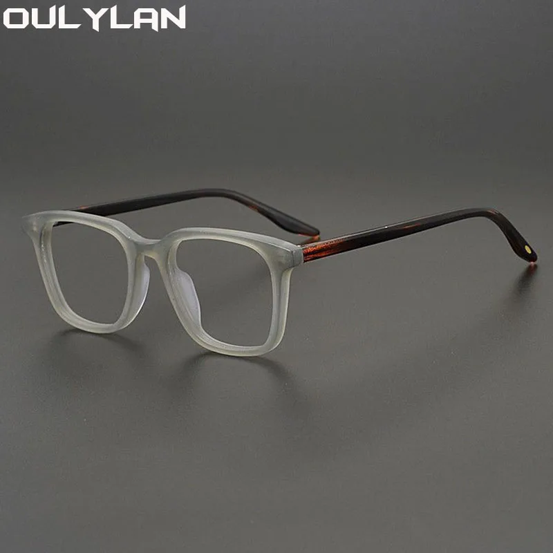 Oulylan Anti Blue Light TR90 Glasses Frame Women Men Retro Square Optical Myopia Frame Fashion Prescription Spectacles Frames