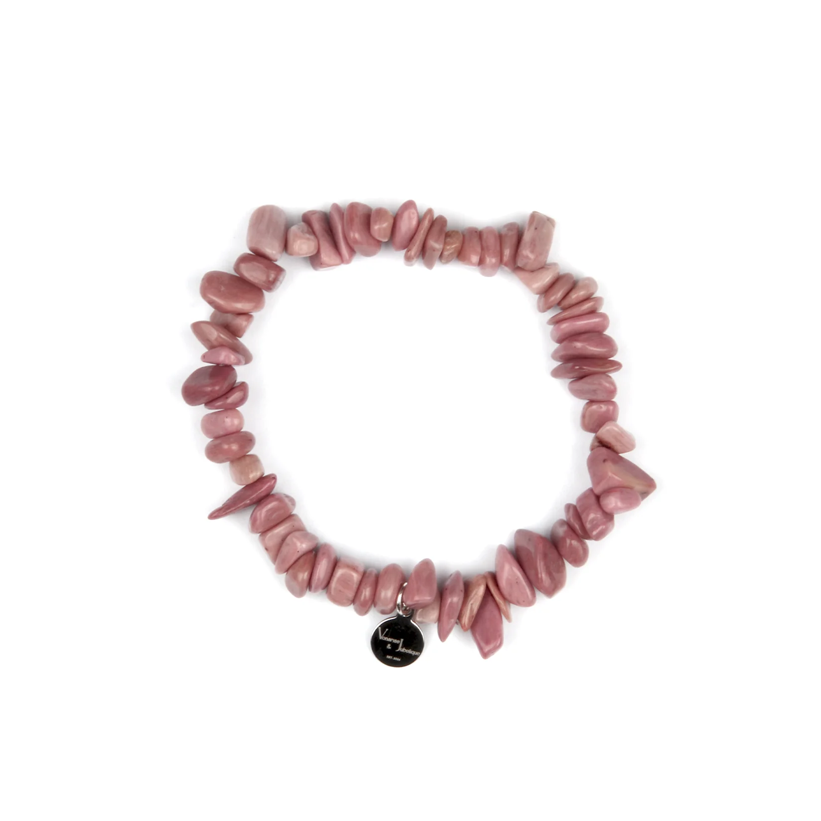 

Rhodonite Raw Shape Heartstone Ground Bracelet
