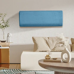Air Conditioner Cover Easy to Clean Classic Solid Color 360 Degree Full Body Package Household Knitted Elastic Dust Cover