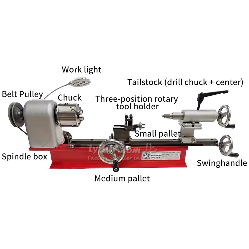 LY Desktop Mini Lathe DIY moLathe 200/50mm Machining Length 65/80mm 3/4Jaw Chuck Option for DIY Art Jade