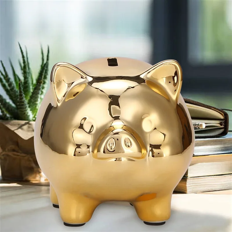 Tirelire overen céramique pour la décoration de la maison, overen or, pièce de monnaie mignonne, ameublement créatif, overporte-bonheur