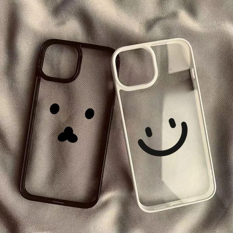 Étui mignon avec visage souriant de dessin animé pour Samsung Galaxy S24 S25 S26 Ultra A55 A56 A36 A26 A06 A16 A54 A35 A15 A34 5G S23 S21 S25FE