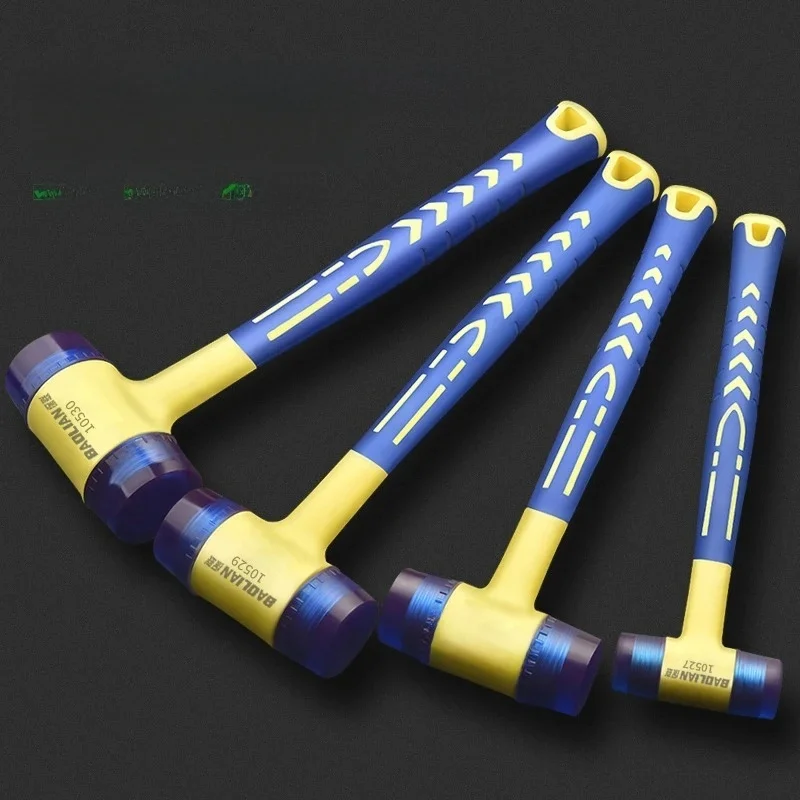 1 dubbelkoppige installatiehamer, 25 mm tot 45 mm rubberen hamer met rubberen handgreep, afneembare geïsoleerde installatiehamer - afbeelding 2