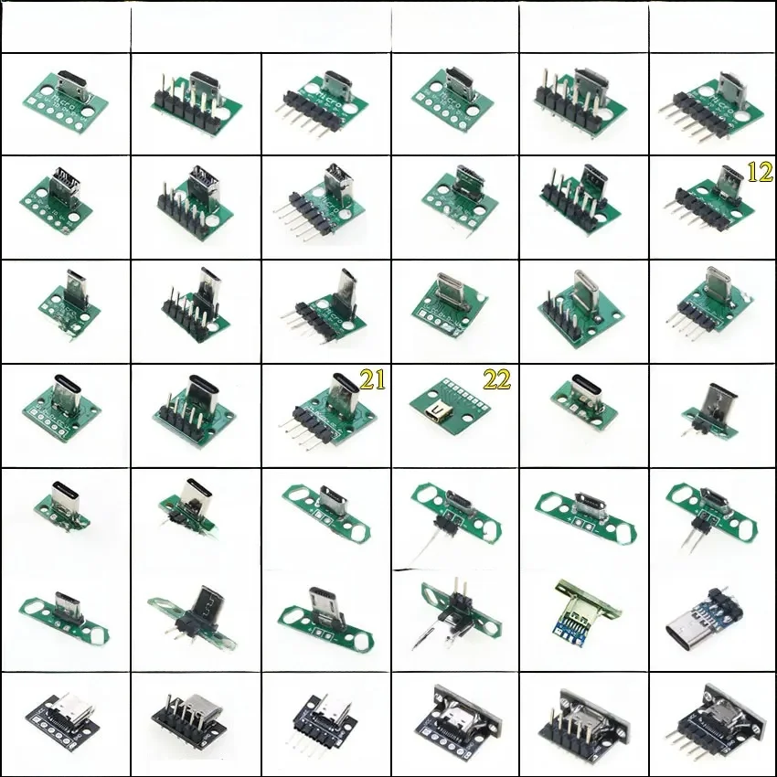 (01-20) Micro Mini USB typu C 2Pin 3.0 2.0 żeńskie złącze męskie kabel do ładowania danych płyta testowa z pinem nagłówek 90 stopni — zdjęcie 2