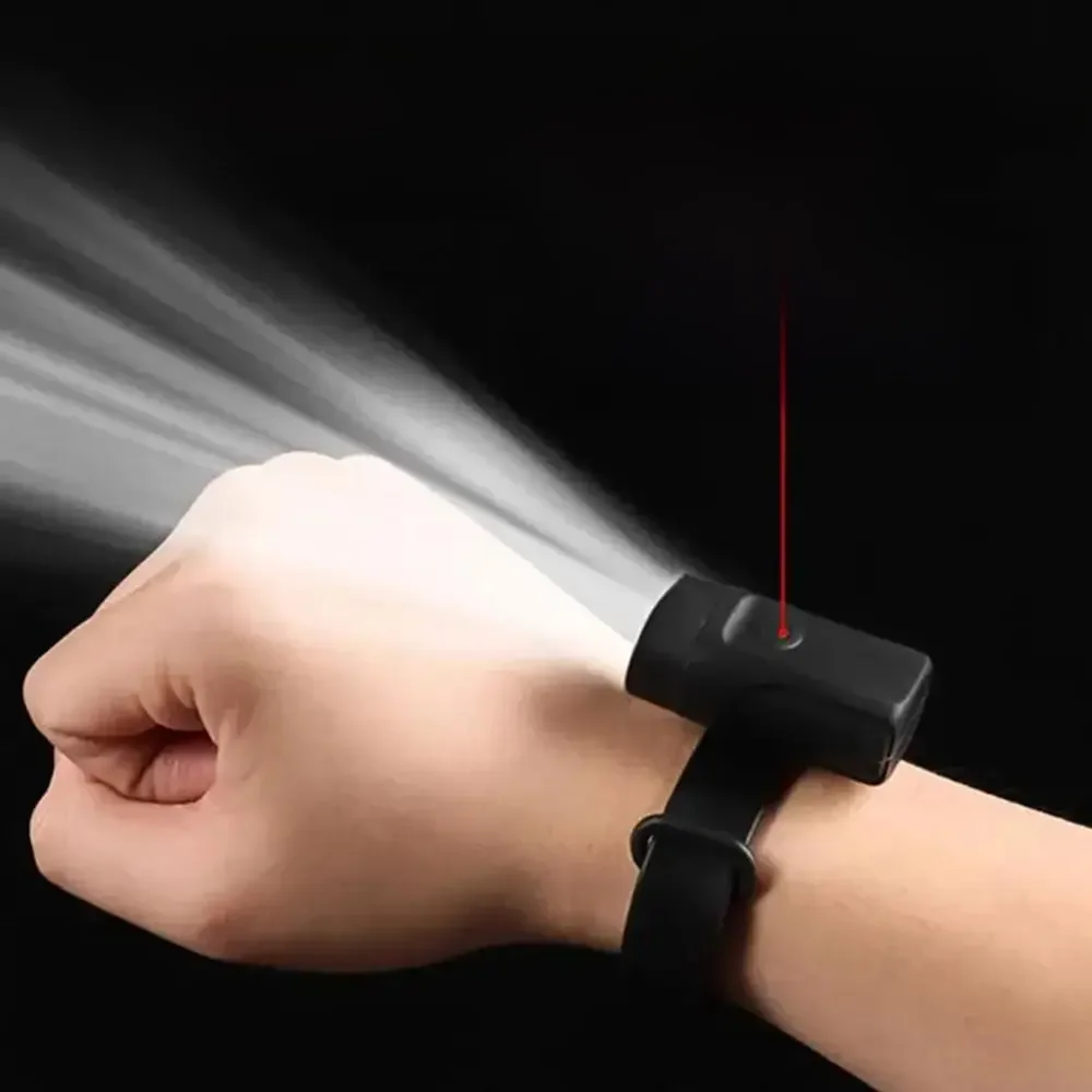 AliExpress NONE USB Rechargeable Wrist Band Torch Wrist And Ankle Light Flashlight Bike Helmet Light Torch Portable for Night Cycling Running