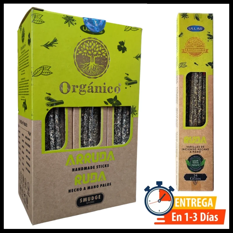 Organic Natural rude incense Ullas handmade eco-friendly sahumerium-complete box with 12 packs of 25gr.